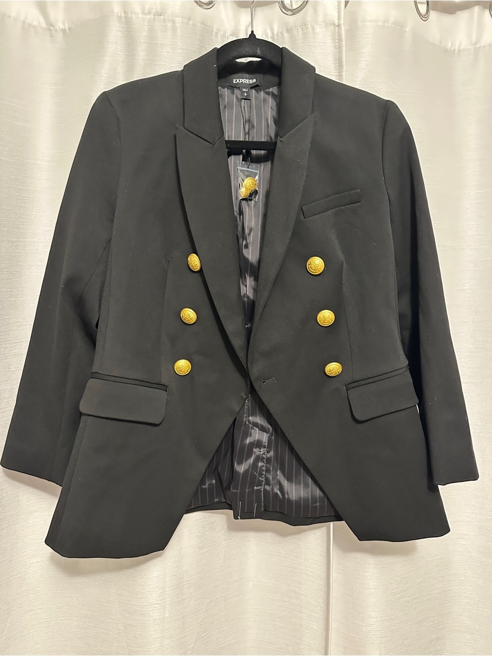 Express Black Blazer with Gold Buttons